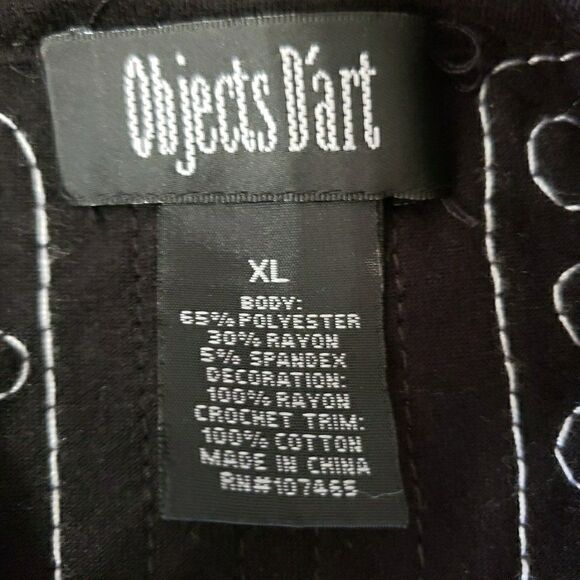 Boho Blouse Black White Embroidered Short Sleeve Peasant Gypsy Art Women XL FLAW - Picture 5 of 9